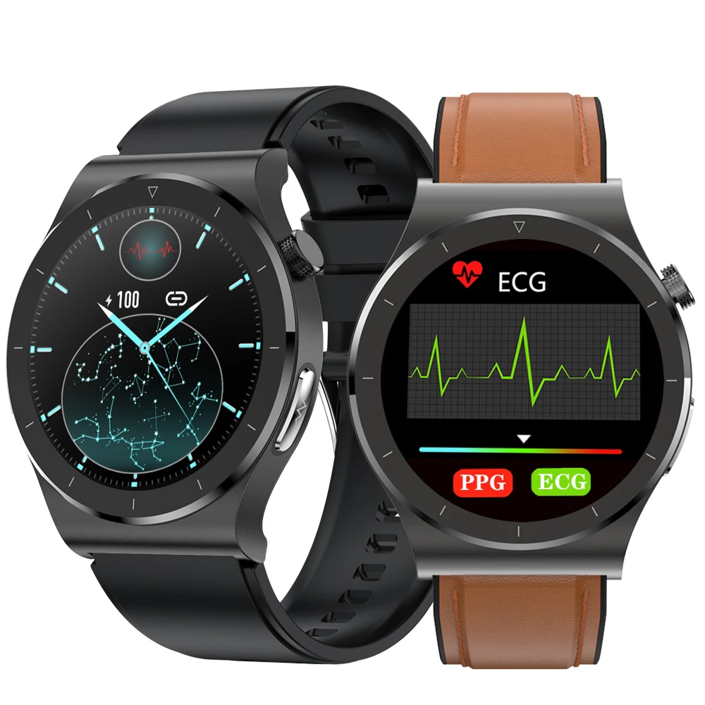 2021 New Smart Watch for Men Ecg PPG Smartwatch Android Ios Blood Pressure Oxygen Temperature Monitor E20 Wrist Watches Smart