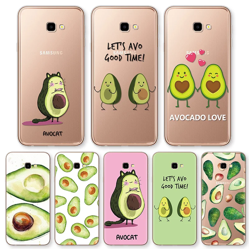 

Lovely Avocado Patterned Phone Soft TPU Shell For Samsung Galaxy J4 Plus J4Plus Case Clear Silicone 6.0" Case Coque Fundas Cover