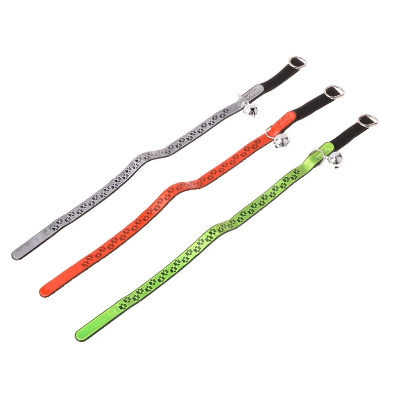 

Pet Collar Reflective Safety Dogs Puppy Cats Outdoor Adjustable Leash With Bell