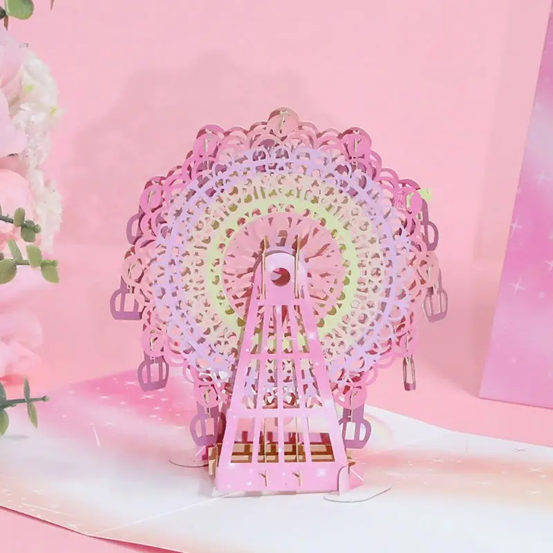3D Pop Up колесо обозрения поздравительные открытки приглашения конверт день рождения D08D