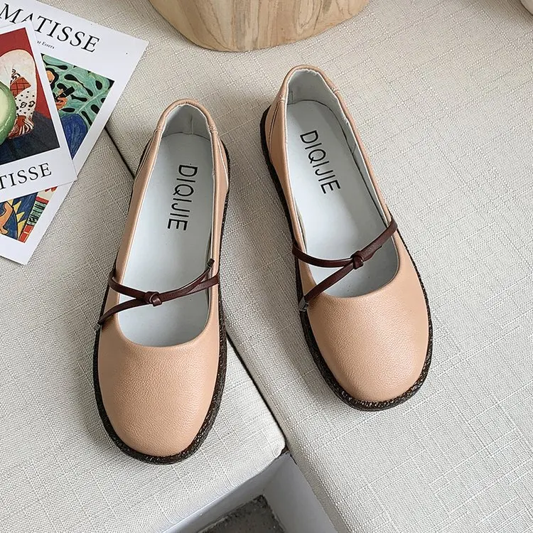 

2019 Summer New Style Retro WOMEN'S Shoes Simple Comfortable Versatile Soft Leather Flat Casual Low-Cut WOMEN'S Shoes