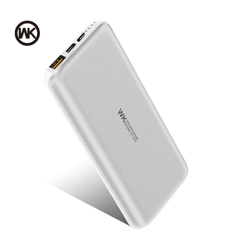 White Powerbank WK 18 Вт тип-c PD QC3.0 портативный внешний аккумулятор 10000 мАч Мини Внешний Аккумулятор Внешнее зарядное устройство аккумулятор для Xiaomi iPhone XS samsung - Цвет: White Powerbank