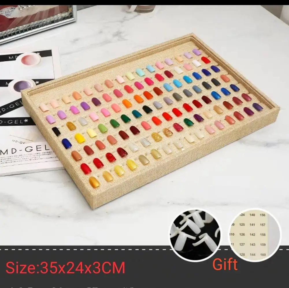 no cover beige Поддельные кончики для ногтей цветной дисплей держатель для ногтей ящик для хранения украшений для дизайна ногтей Декоративный контейнер дисплей аксессуары для дизайна ногтей - Цвет: no cover beige