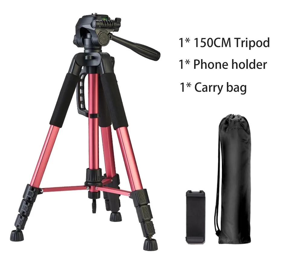 170CM Camera Tripod with Smartphone Holder&Carry Bag Photography Travel Tripod For Canon/Nikon/Sony/DSLR Camera/Mobile Phone mobile stand for home