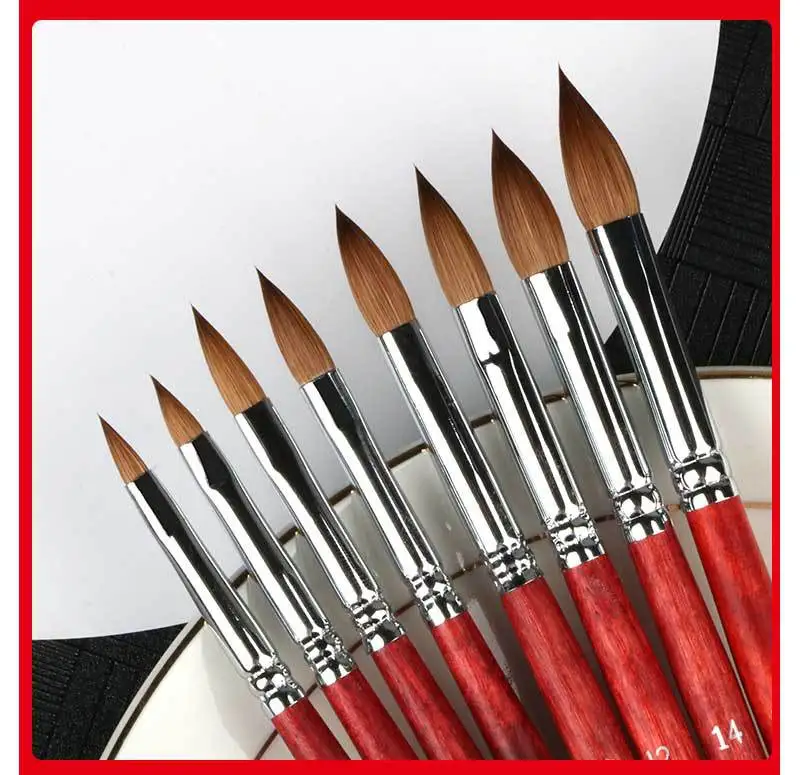 Manufacturers Supply New 100 Kolinsky Nail Brush Mink Hair Manicure Brush Crystal Pen Carving Pen #12#14 #16