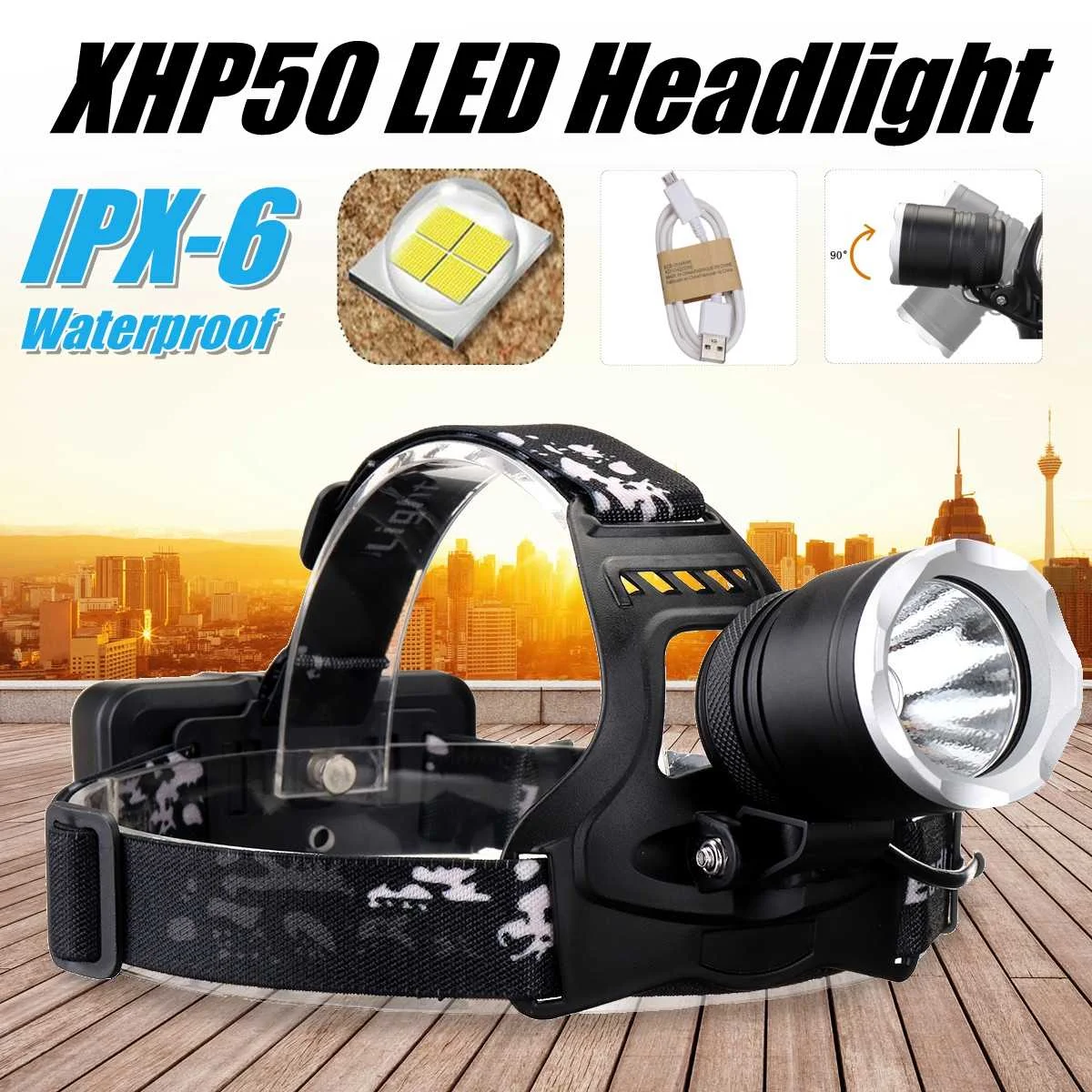 

180000lm LED Smuxi headlamp t6 headlight 3 modes head light waterproof flashlight use 18650 for hunting cycling camping
