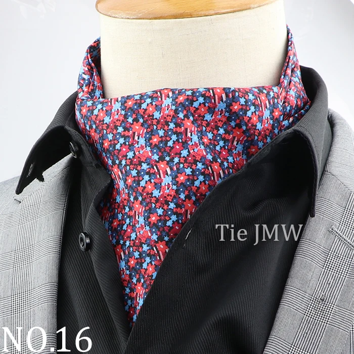 Männer Vintage Floral Paisley Gestreifte Krawatte Formale Hochzeit Krawatte Ascot Scrunch Selbst Britischen Gentleman Polyester Weiche Krawatte Geschenk – Detail 16