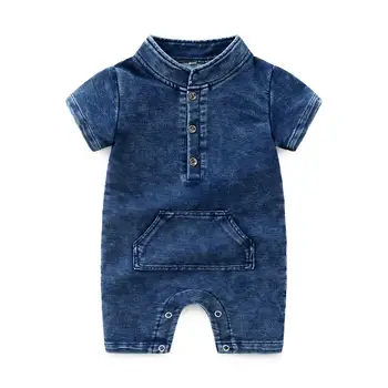 

New Toddler Boy Costume Set Summer Fashion Baby Denim Jumpsuit Boy Clothes Short Sleeve Children Jeans Robe