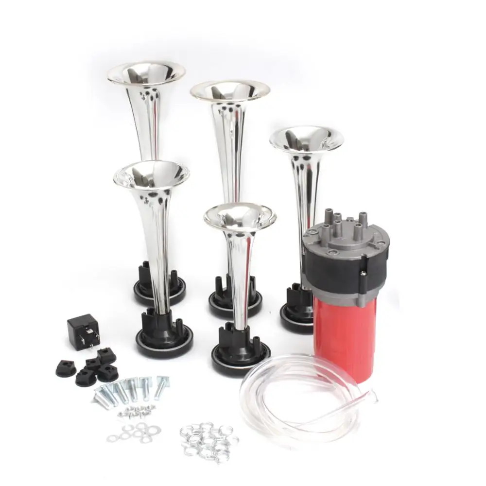 5 шт. Trumpets музыкальные Dukes Of Hazzard Dixie Horn Kit 125Db+ воздушный компрессор красный черный хром