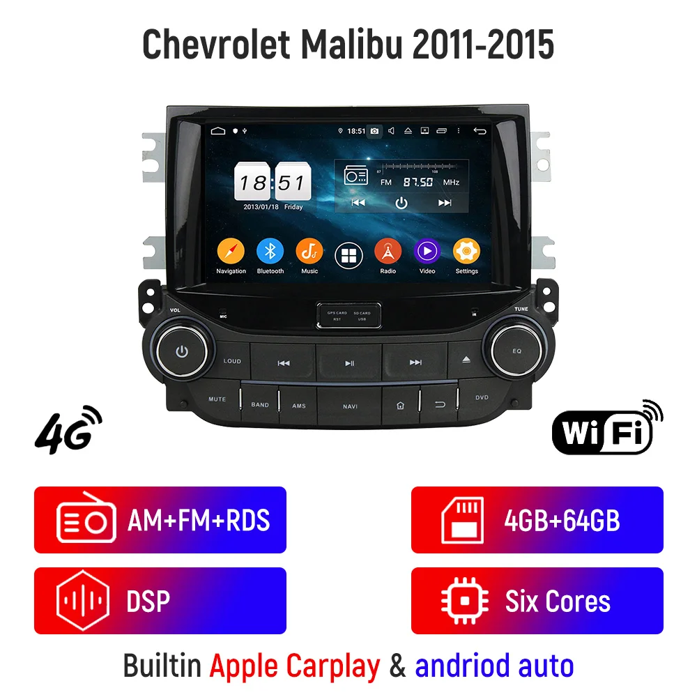 ISP Android 9 PX5/PX6 мультимедийный плеер GPS-навигация для CHEVROLET MALIBU 2011-2015 автомобильный