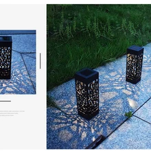 Садовый светодиодный светильник на солнечной батарее, лампа для газона, водонепроницаемая лампа на солнечной батарее, садовый полый светильник для газона, лампа для прогулок, Прямая поставка