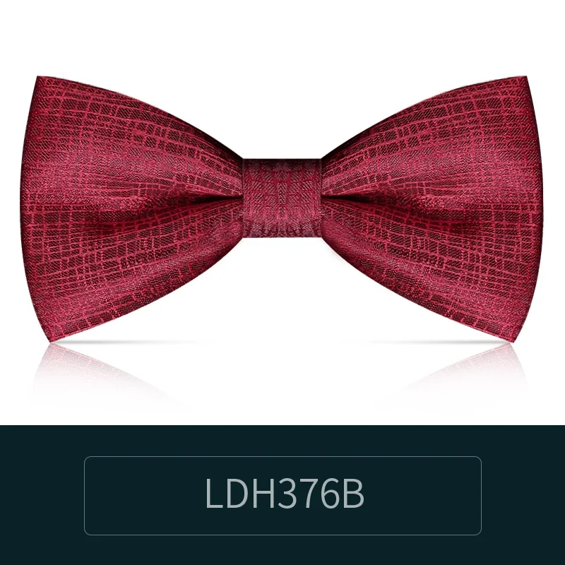 LDH376B Новая мода мужские галстуки для Свадьба двойная ткань клетчатая галстук-бабочка клуб банкет годовщина бабочка галстук с подарочной коробкой - Цвет: LDH376B