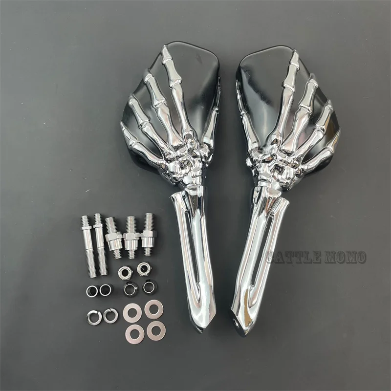 해골 스켈레톤 오토바이 백미러, 혼다 가와사키 스즈키 야마하 할리 크루저 소프테일 스포츠스터