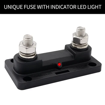 

Fuse Holder With Transparent Cover And LED Light Accepts 35-300A ANL Fuses Bendable / Removable Side Plates For Flexible Wiring