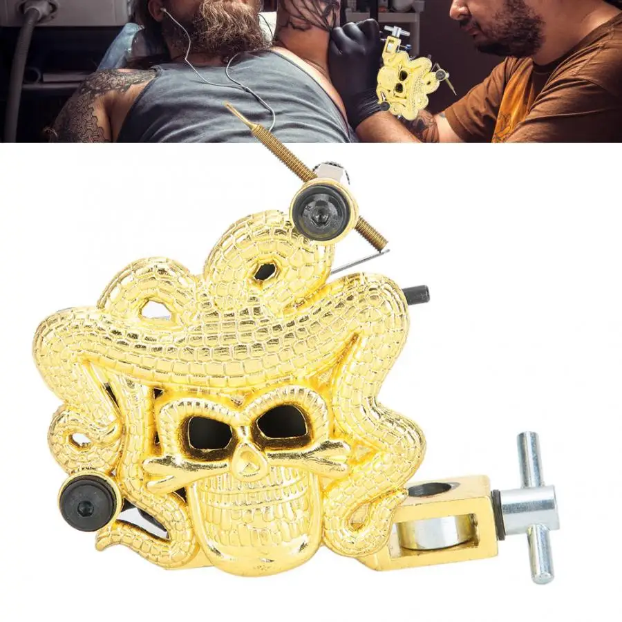 Роторная татуировочная машина Профессиональный сплав катушка тату машина сильный мотор Liner Shader татуировка машина пистолет Золотая Татуировка пистолет