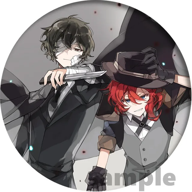 Free Shipping Anime Pin Bungo Stray Dogs Figure Cosplay Badge Backpack Icon Button Cartoon Brooch Accessories Gifts 22
