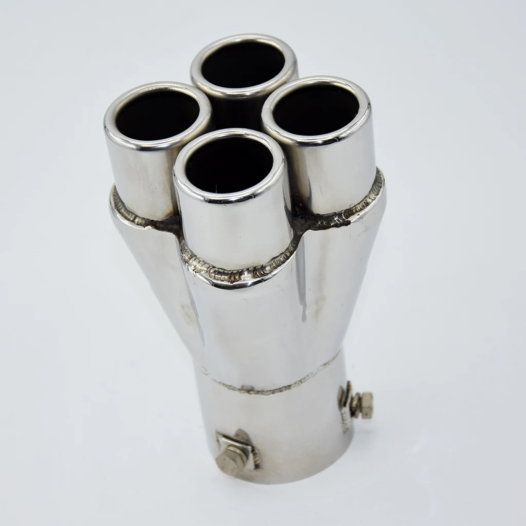 Universal Car Stainless Steel Exhaust Pipe Silencer Muffler End 4 Tips 57mm