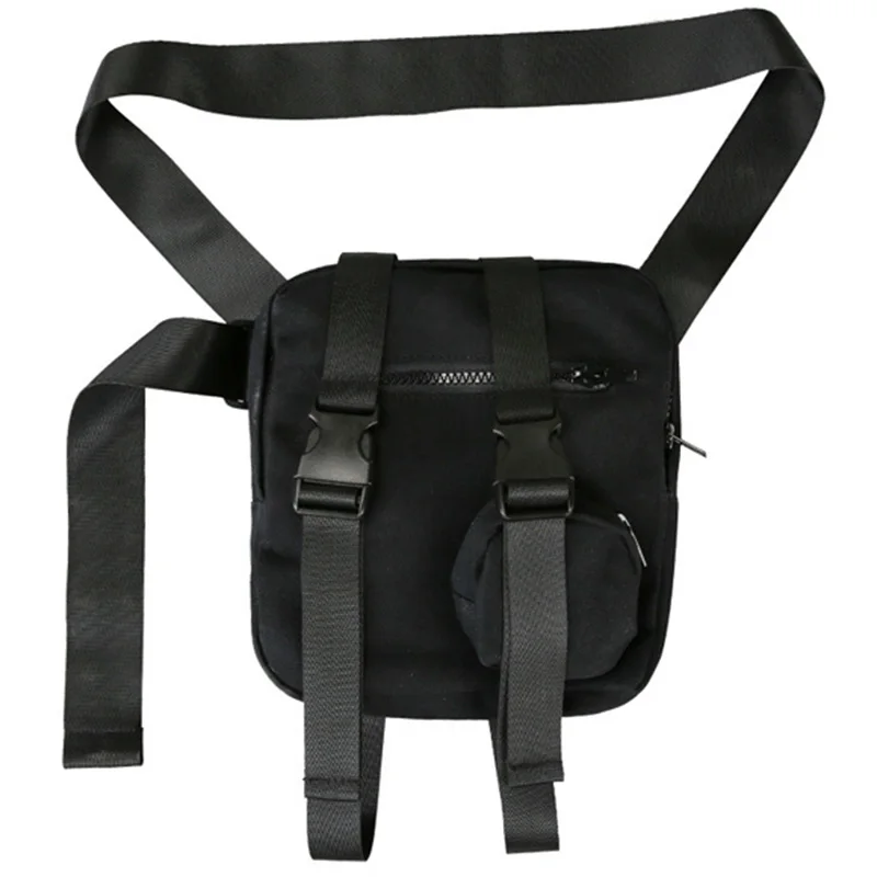 

Belt Pockets Men's and Women's Fashion Street Windbreaker Pockets Hips Chest Pockets Small Canvas Shoulder Bag