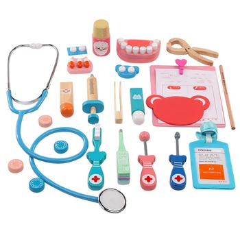 

Wooden Pretend Play Toys Dentist Set Simulation Teeth Check Toy Game for Children Toddler Kids Kit