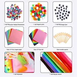 Kit de manualidades de arte para niños, DIY para guardería surtido de materiales de artesanía, hogar, preescolar