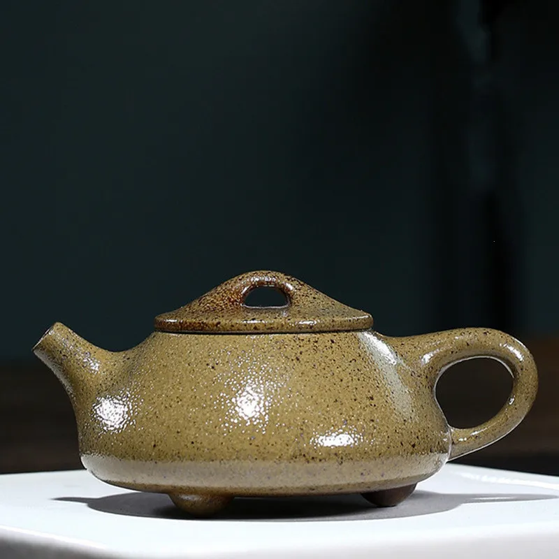 Chinese Yixing tea pot purple clay Stone scoop teapots Retro Firewood kiln change Handmade kettle customized Authentic 240ml
