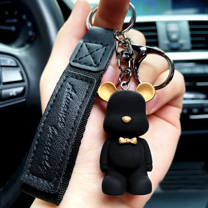 Black Teddy Charm Keychain