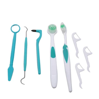 

8PCS Professional Oral Care Dental Care Tooth Brush Kit Cleaning Dental Hygiene Teeth Clean Stick Tools Toothpicks Brush Teeth