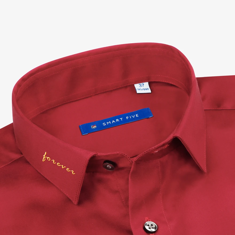 Смарт Five рубашки мужские Camisa Masculina Social Slim Fit деловые формальные с длинным рукавом