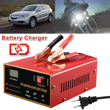 

12V/24V 10A 140W Maintenance-free Car Battery Charger Full Automatic Intelligent Pulse Car Repair Truck US Plug High Quality