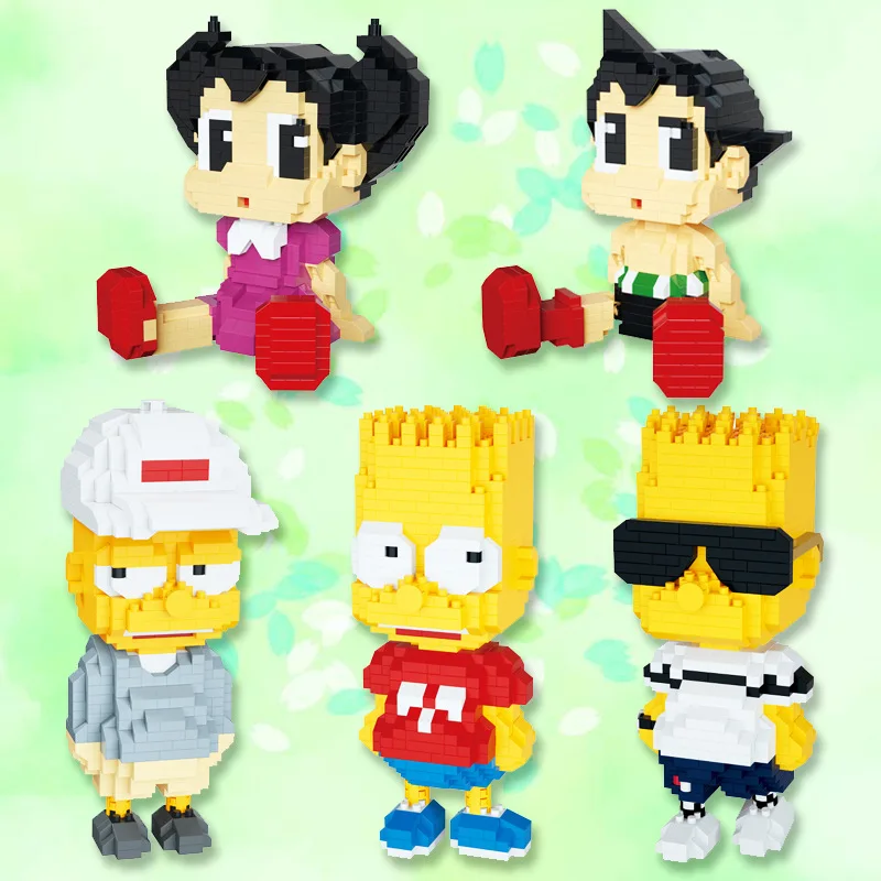 620pcs+ Astroboy Diamond Building Block Cartoon Bart Simpsoned Figure W9110 Model Micro Bricks Toys For Children Gift | Игрушки и хобби
