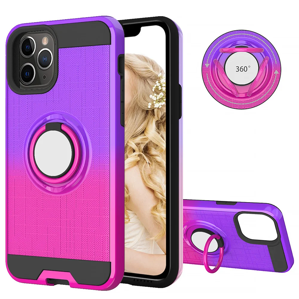 Двухслойный бронированный противоударный чехол с градиентом для iPhone 11 Pro Max 10 6 7 8
