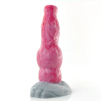 YOCY Huge Knot Dildo Wolf Dog Penis Realistic Animal Cock Sexy Toys Silicone Intimate Anal Butt Plug Masturbator With Sucker 3