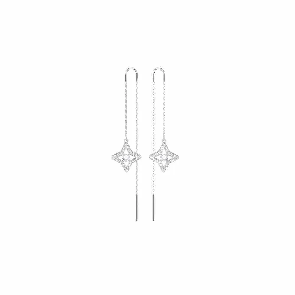 

High Quality 1:1 Swa Hollow Star Simple New Noble Lady's Long Earrings