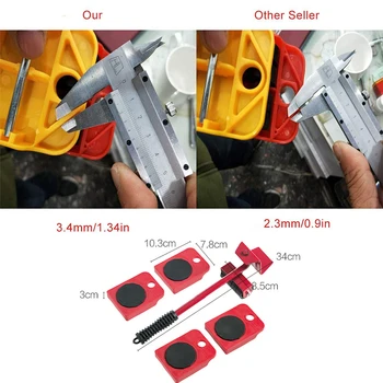 

4 Wheeled Roller Set Furniture Transport Mover Tool Heavy Stuff Lifter Moving Hand Tools Bar Device Dropshipping
