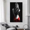 Sexy Nude Women Posters and Prints Modern Wall Art Canvas Painting Red Skirt Woman Picture for Living Room Decor Mural Frameless 3
