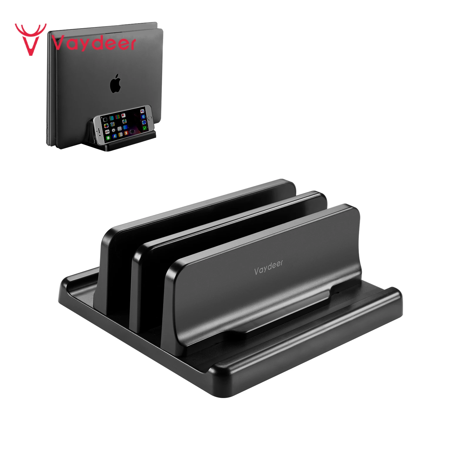 Vaydeer Plastic Vertical Laptop Stand Holder Adjustable Desktop Notebook Dock Space-Saving 3 In 1