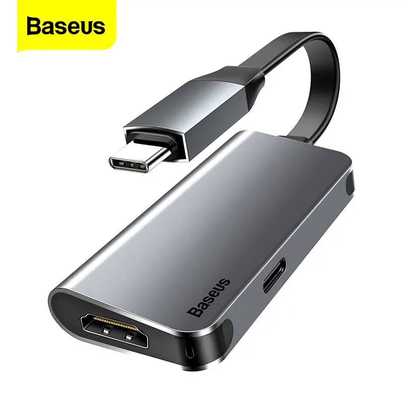 

Baseus USB C HUB to HDMI Type C PD Adapter USB-C Converter USB 3.0 Type-C Hab Splitter Dock For Window 10 Macbook Pro Air Switch