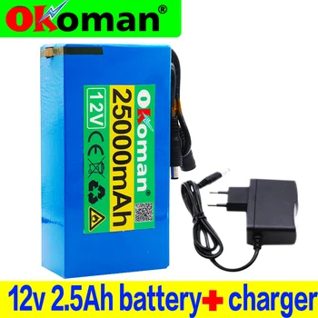 

High Quality Super Rechargeable Portable Lithium-ion Battery DC 12V 25000mAh With EU Plug 12.6v 25Ah battery pack+charger