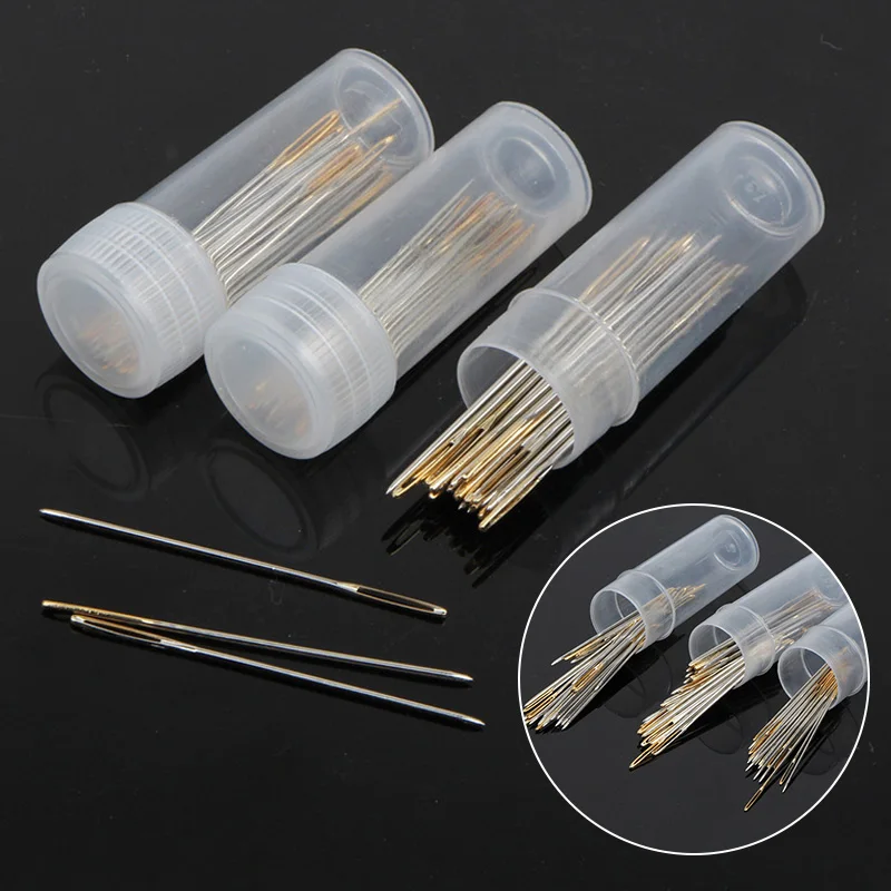 30 PCS Cross Stitch Needles Gold Tail Needle Blunt Embroidery Needle Cross  Stitch Needlework Tools Home DIY Sewing Needles