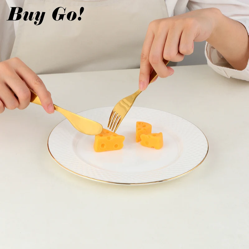 Cutlery Set Stainless Steel Cutlery Set Stainless Steel Children Cutlery Spoon Fork Knife Set Kids Dishes Baby Feeding Safe Training Flatware Tableware Set 3PCS
