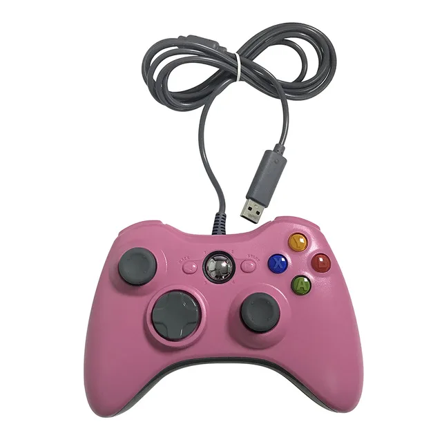 ViGRAND Новинка 1 шт. USB проводной джойстик геймпад контроллер для Xbox 360 джойстик для официального microsoft PC для Windows7/8/10 - Цвет: pink