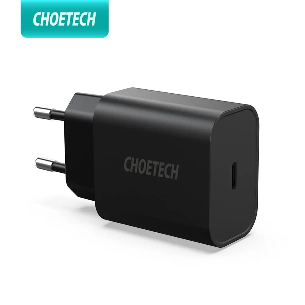 Сетевое зарядное устройство CHOETECH 18 Вт быстрая зарядка USB C для Xiaomi Samsung LG PD3.0