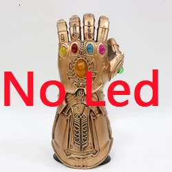 No LED Светодиодный светильник Thanos Infinity Gauntlet Мститель Бесконечность войны косплей светодиодный перчатки ПВХ экшн-фигурка модель игрушки подарок Хэллоуин реквизит - Цвет: No LED