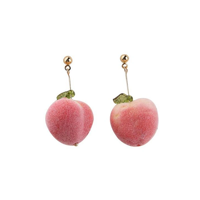 20mm 10Pcs/lot Simulation peach cute foam Charms For DIY Fashion Drop Earrings Jewelry Making Finding Accessories