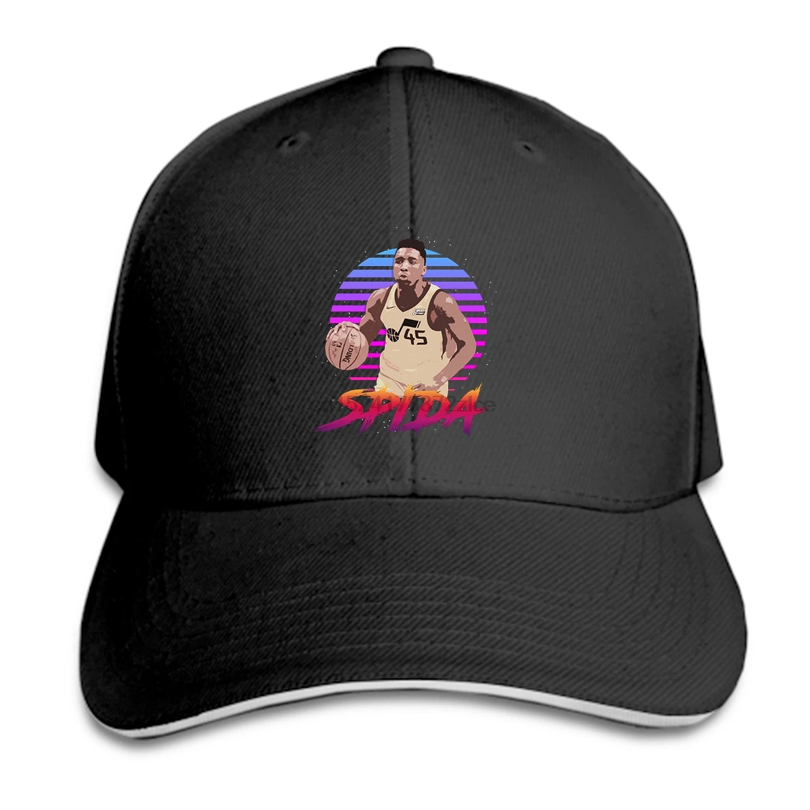 Бейсболка с принтом на заказ, Мужская бейсболка Spida Retrowave Outrunner Donovan Mitchell, женская кепка с острым носком