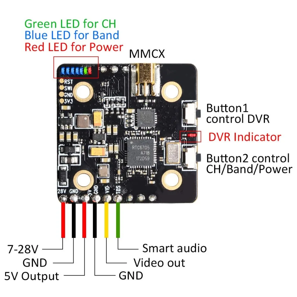 АКК FX3-Ultimate-DVR 5,8 Г дальность передатчик VTX FPV 25/200/600/1000 мВт переключаемый серверный компьютером с экранным меню настройки Смарт аудио