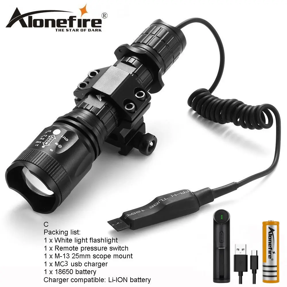 Tactics flashlight C AloneFire TK400 XML L2 тактический фонарь 5 режимов портативный фонарь охотничий фонарь с дистанционным переключателем давления крепление для пистолета - Испускаемый цвет: Tactics flashlight C