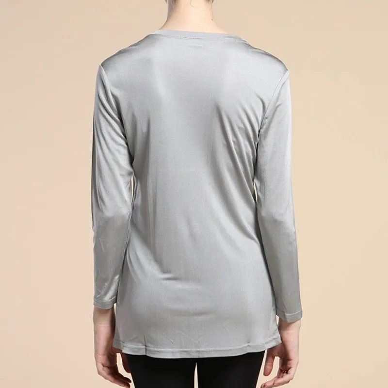 Women's T-Shirt 100% Pure Silk Knit Extra Long