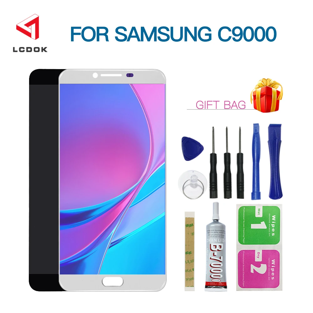 

Adjustable Brightness LCD For Samsung Galaxy C9 Pro C9000 C9 LCD Display Touch Screen Digitizer Assembly Panel Replacement Parts