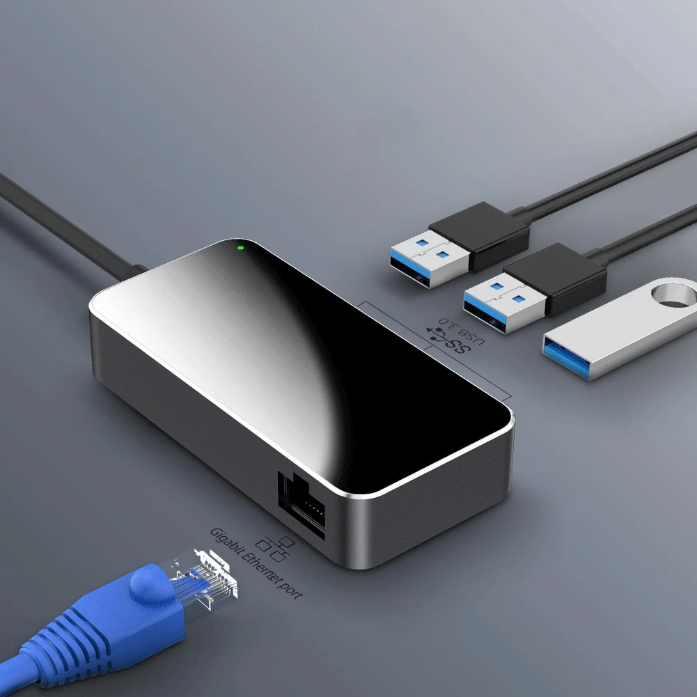 Тип c до usb кабель с разъемом типа c USB концентраторы 5-в-1 Портативный Тип type-C USB 3,0 адаптер док-станция с Светодиодный индикатор светильник usb 3,0 허브